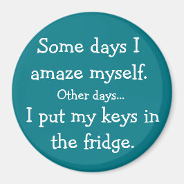 私はおもしろい鍵を冷蔵庫の丸い磁石に入れた マグネット