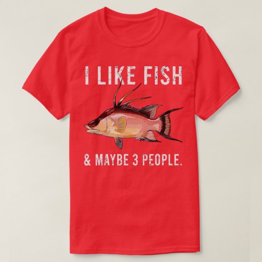 私はおもしろい魚が好きで、3人くらいかな Tシャツ (デザイン正面)