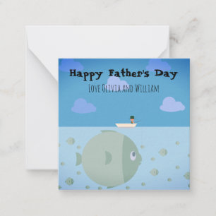 私はおもしろい魚釣り父の日になりたい ノートカード