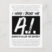 私はおもしろいAI考えを壊した… ポストカード (正面)
