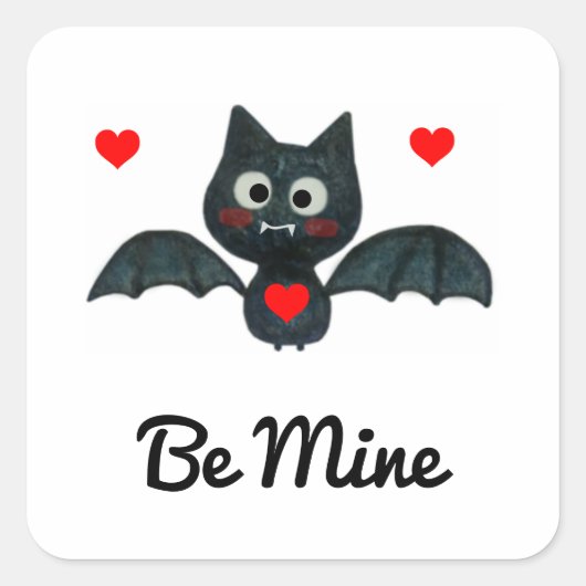 私はおもしろいBatty About Youこうもり スクエアシール (正面)