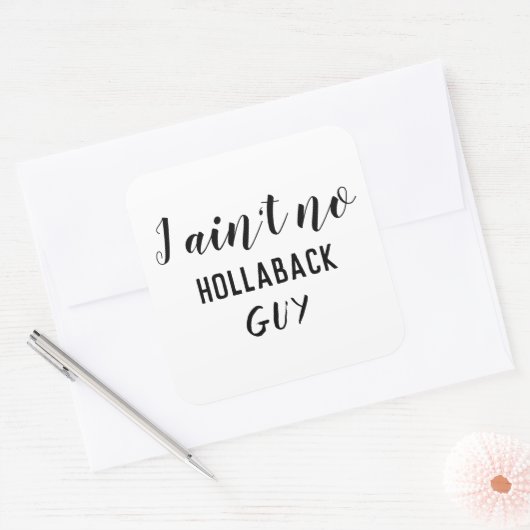 私はおもしろいHollaback男の大ではない スクエアシール (封筒)