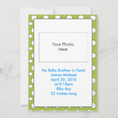 私はお兄ちゃんの男の赤ちゃん発表 案内状 (裏面)