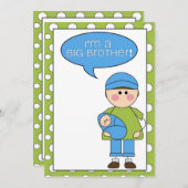 私はお兄ちゃんの男の赤ちゃん発表 案内状 (正面/裏面)