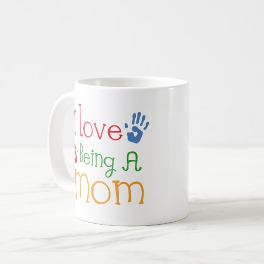 私はお母さんであることを愛します コーヒーマグカップ (正面左)