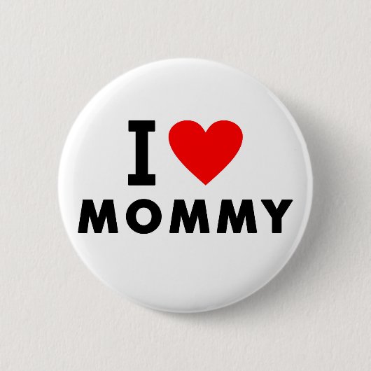 私はお母さんのハートのお母さんのテキストメッセージの母記号を愛します 缶バッジ (正面)