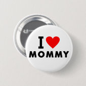 私はお母さんのハートのお母さんのテキストメッセージの母記号を愛します 缶バッジ (正面&裏面)