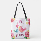 私はお母さんの母の日のトートバック愛します トートバッグ (裏面)