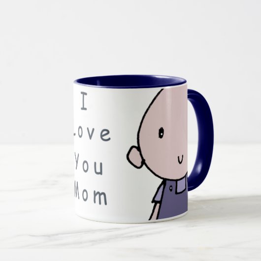 私はお母さんの男の子のマグ愛します マグカップ (正面右)