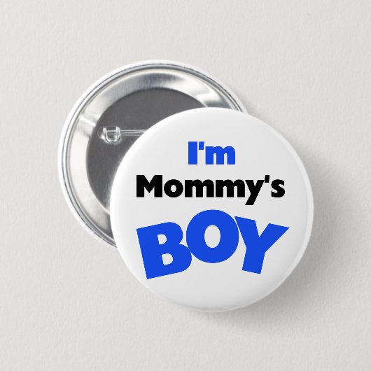 私はお母さんの男の子のTシャツおよびギフトです 缶バッジ (正面&裏面)