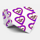 私はお母さんの紫色の青いハート博物館Zazzle愛します ネクタイ (ロール)