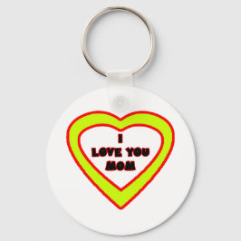 私はお母さんの黄色いハート博物館のZazzleのギフト愛します キーホルダー