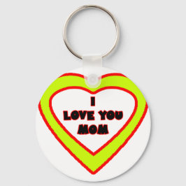 私はお母さんの黄色いハート博物館のZazzleのギフト愛します キーホルダー