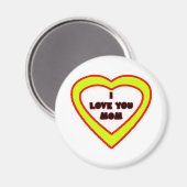 私はお母さんの黄色いハート博物館のZazzleのギフト愛します マグネット (正面/裏面)