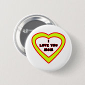 私はお母さんの黄色いハート博物館のZazzleのギフト愛します 缶バッジ (正面&裏面)