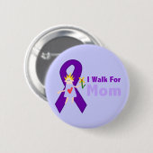 私はお母さんのAlzheimerのギフトのために歩きます 缶バッジ (正面&裏面)