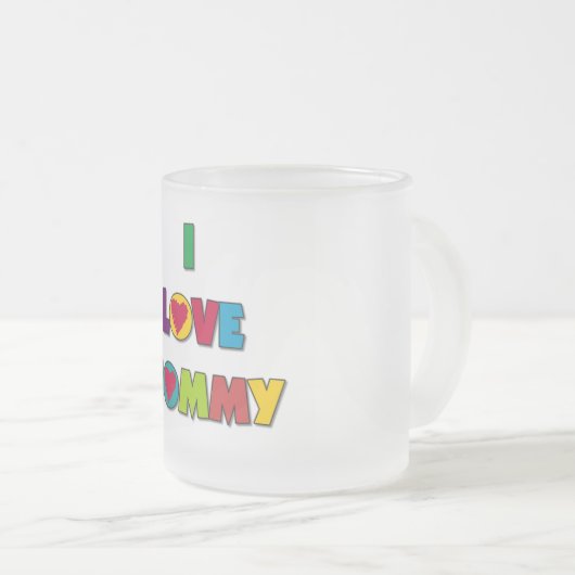 私はお母さんのTシャツおよびギフトを愛します フロストグラスマグカップ (正面右)