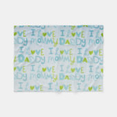 私はお母さんを、私愛しますお父さんを愛します フリースブランケット (正面(横))