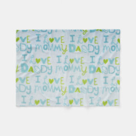 私はお母さんを、私愛しますお父さんを愛します フリースブランケット