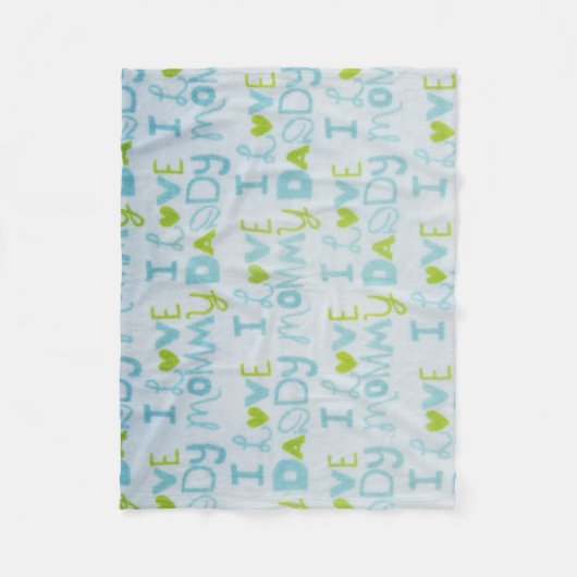 私はお母さんを、私愛しますお父さんを愛します フリースブランケット (正面)