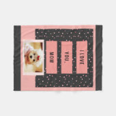 私はお母さんカスタムなペット写真毛布愛します フリースブランケット (正面(横))