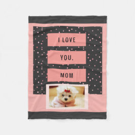 私はお母さんカスタムなペット写真毛布愛します フリースブランケット