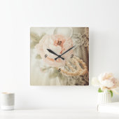 私はお母さんシリーズを愛します スクエア壁時計 (ホーム)