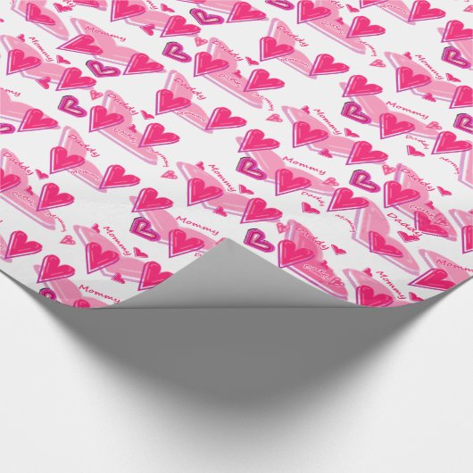 私はお母さん及びお父さんの包装紙を愛します ラッピングペーパー (角)