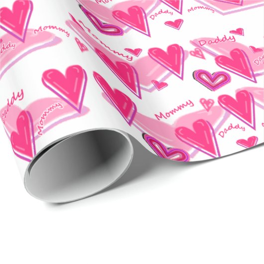私はお母さん及びお父さんの包装紙を愛します ラッピングペーパー (ロールコーナー)