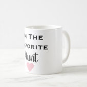 私はお気に入りのな叔母さんBlack及びピンクのマグです コーヒーマグカップ (正面右)