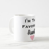 私はお気に入りのな叔母さんBlack及びピンクのマグです コーヒーマグカップ (正面左)