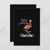 私はお気に入りのクリスマスライトコスチュームフラミンゴ エンクロージャーカード (正面/裏面)