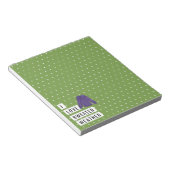 私はお洒落セーター天気水玉模様グリーン ノートパッド (アングル)