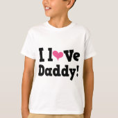 私はお父さんのピンクのハートを愛します Tシャツ (正面)