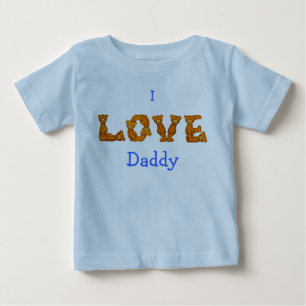 私はお父さんのベビーのShirt~Teddyくまのアルファベットの手紙を愛します ベビーTシャツ