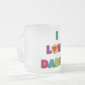 私はお父さんのTシャツおよびギフトを愛します フロストグラスマグカップ (正面左)