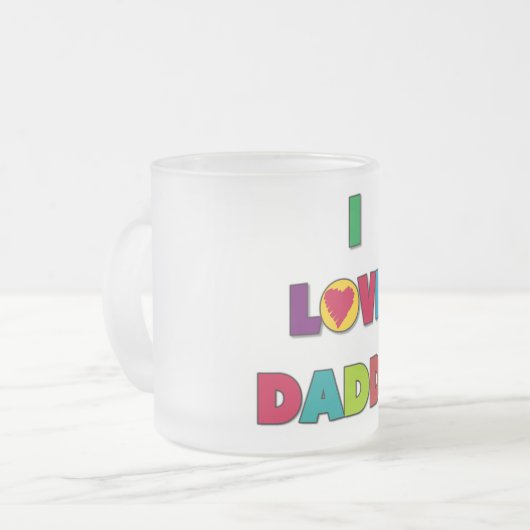 私はお父さんのTシャツおよびギフトを愛します フロストグラスマグカップ (正面左)