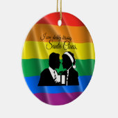 私はお父さんをサンタクロース- .PNG --に接吻することを見ました セラミックオーナメント (右)
