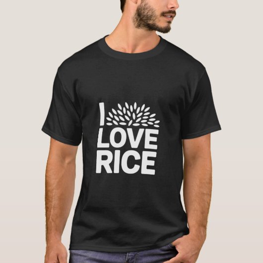 私はお米大好きですステートメント Tシャツ (正面)