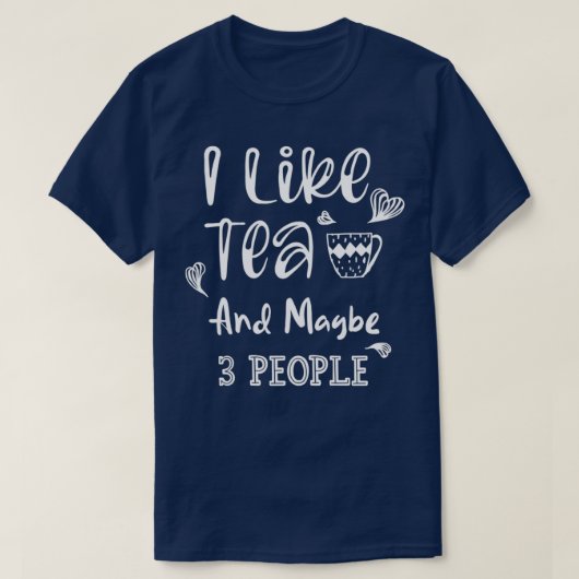私はお茶が好きで、多分3人4 Tシャツ (デザイン正面)