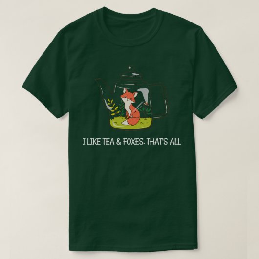 私はお茶とキツネが好きだ Tシャツ (デザイン正面)