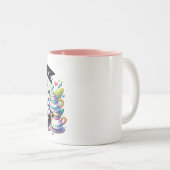 私はお茶とフェレットが大好き ツートーンマグカップ (正面右)