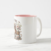 私はお茶と犬が大好きだ ツートーンマグカップ (正面右)