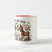 私はお茶と犬が大好きだ ツートーンマグカップ (中央)