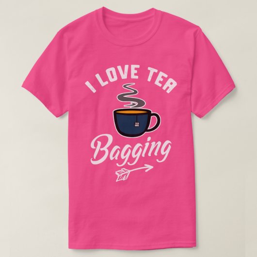 私はお茶バギングお茶おもしろいバッグInnuendo Tea Drinが大好き Tシャツ (デザイン正面)