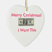 私はお金Ornemeantがほしいと思います セラミックオーナメント (右)