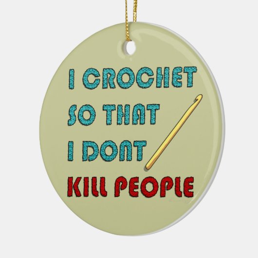 私はかぎ針で編みます、 セラミックオーナメント (左)