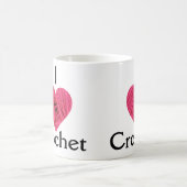 私はかぎ針編みのマグを愛します コーヒーマグカップ (中央)