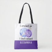私はかぎ針編みをして、私は引用文 トートバッグ (正面)