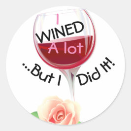 私はかなり Wine を卒業帽の上に置いた ラウンドシール